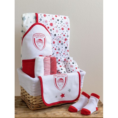 Καλάθι Δώρου για Νεογέννητο 11 τεμαχίων Palamaiki Olympiacos NB