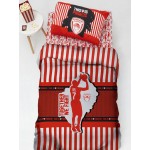 Σετ Παπλωματοθήκη Μονή (170x250) Βαμβακερή Διπλής Όψης 144 κλωστές Olympiacos BC8