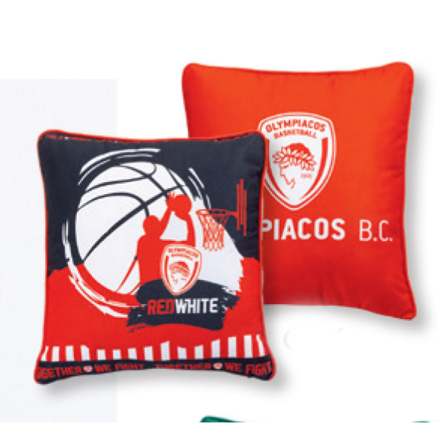 Διακοσμητική Μαξιλαροθήκη Ολυμπιακού (43x43) Διπλής Όψεως Palamaiki Olymbiacos Oly