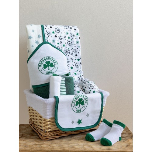 Καλάθι Δώρου για Νεογέννητο 11 τεμαχίων Palamaiki Panathinaikos NB-PAO