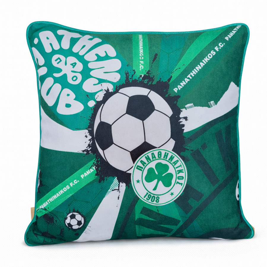 Διακοσμητική Μαξιλαροθήκη Παναθηναϊκού (43x43) Διπλής Όψεως Palamaiki Panathinaicos PAO