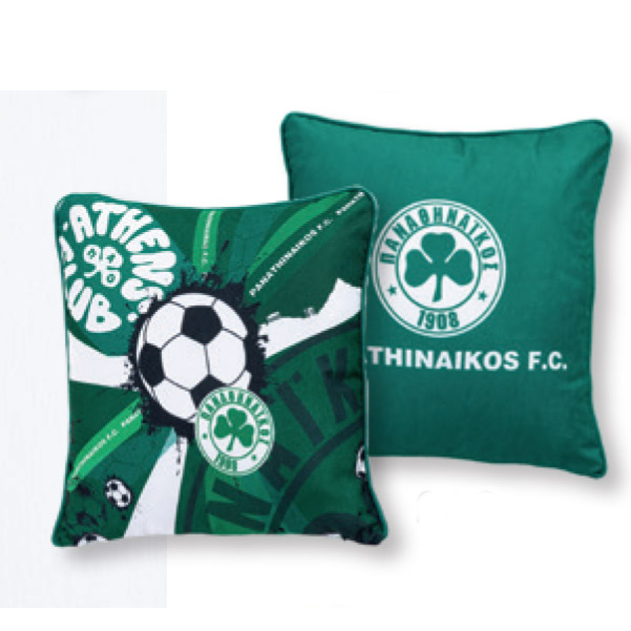 Διακοσμητική Μαξιλαροθήκη Παναθηναϊκού (43x43) Διπλής Όψεως Palamaiki Panathinaicos PAO