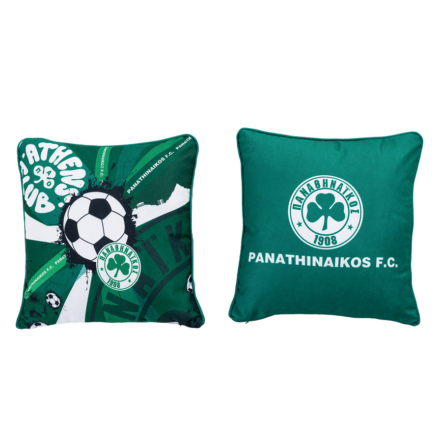 Διακοσμητική Μαξιλαροθήκη Παναθηναϊκού (43x43) Διπλής Όψεως Palamaiki Panathinaicos PAO