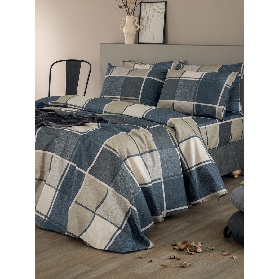 Σετ Σεντόνια Φανελένια Υπέρδιπλα (240x265) Με Λάστιχο Palamaiki Flannel Beauty FB0236