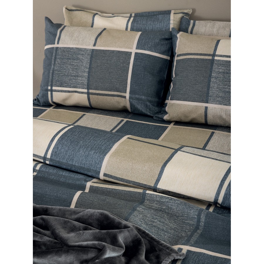 Σετ Σεντόνια Φανελένια Υπέρδιπλα (240x265) Με Λάστιχο Palamaiki Flannel Beauty FB0236