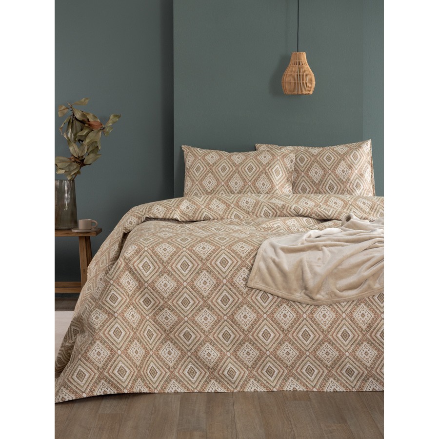 Σετ Σεντόνια Φανελένια Υπέρδιπλα (240x265) Με Λάστιχο Palamaiki Flannel Beauty FB0238