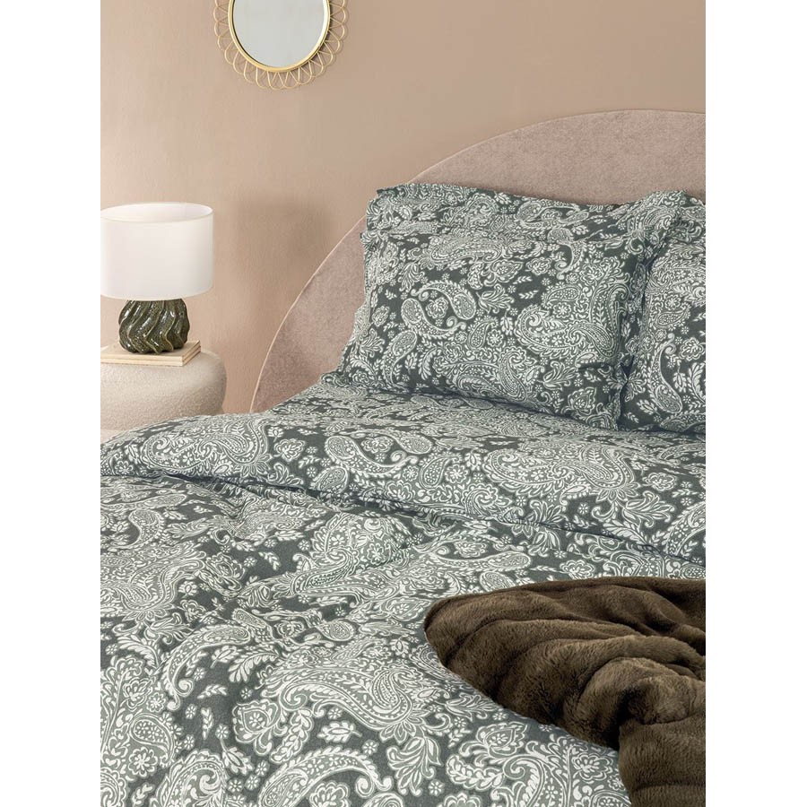 Σετ Παπλωματοθήκη Υπέρδιπλη (230x250) Βαμβακοσατέν 200 Kλωστών Palamaiki Ivy IS811