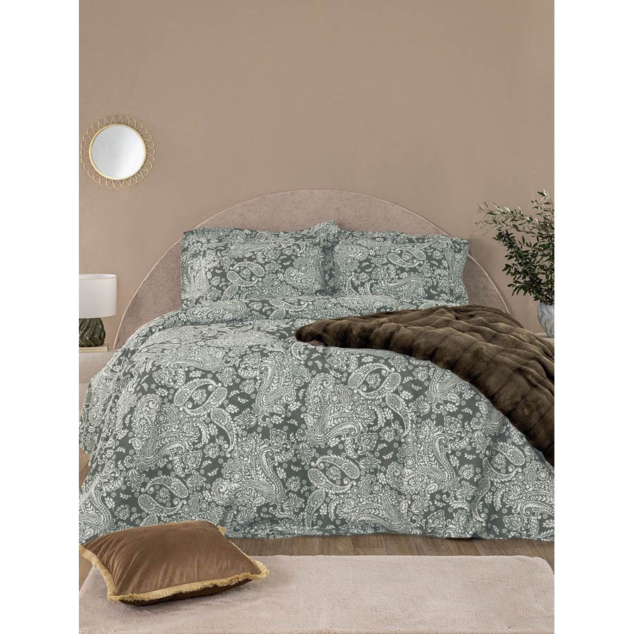 Σετ Παπλωματοθήκη Υπέρδιπλη (230x250) Βαμβακοσατέν 200 Kλωστών Palamaiki Ivy IS811