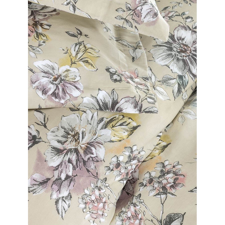 Σετ Σεντόνια Σούπερ Υπέρδιπλα (King Size) (240x270) Βαμβακοσατέν 200 Kλωστών Palamaiki Ivy IS813