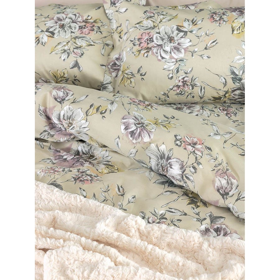 Σετ Σεντόνια Σούπερ Υπέρδιπλα (King Size) (240x270) Βαμβακοσατέν 200 Kλωστών Palamaiki Ivy IS813