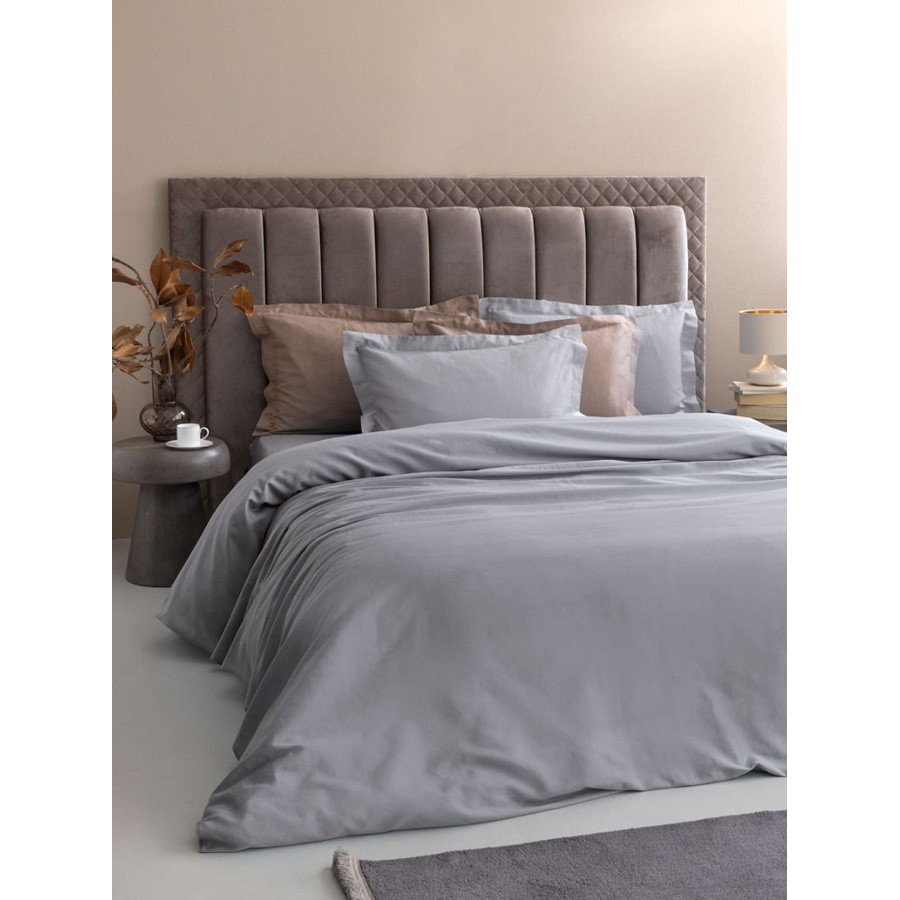 Σεντόνι Μεμονωμένο King Size (285x270) Βαμβακοσατέν 300 Κλωστων Palamaiki Posh Sateen Grey