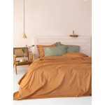 Σετ Σεντόνια Υπέρδιπλα (240x270) Βαμβακοσατέν 300 Κλωστών Μονόχρωμα Palamaiki Sateen Riga Caramel