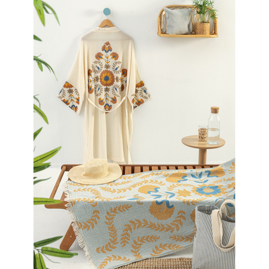 Κιμονό Μουσελίνα (One Size) με Στάμπα Palamaiki Komo/1