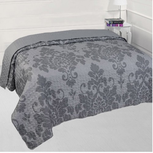 Κουβερλί Υπέρδιπλο (220x240) Damask Newhome Οφηλία γκρι