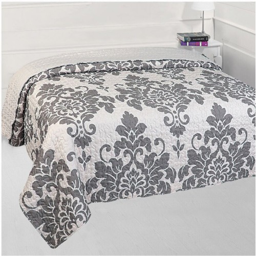 Κουβερλί Υπέρδιπλο (220x240) Damask Newhome Οφηλία Mπεζ-Kαφέ
