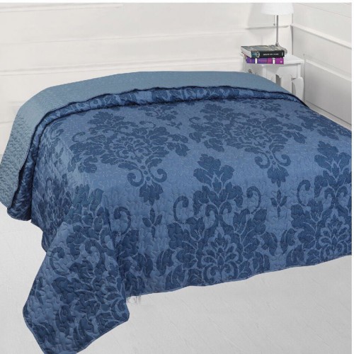 Κουβερλί Υπέρδιπλο (220x240) Damask Newhome Οφηλία μπλε