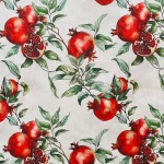 Ύφασμα με το μέτρο (Φ280) NEWHOME 5881 Ρόδι λευκό για κουρτίνες και κατασκευές