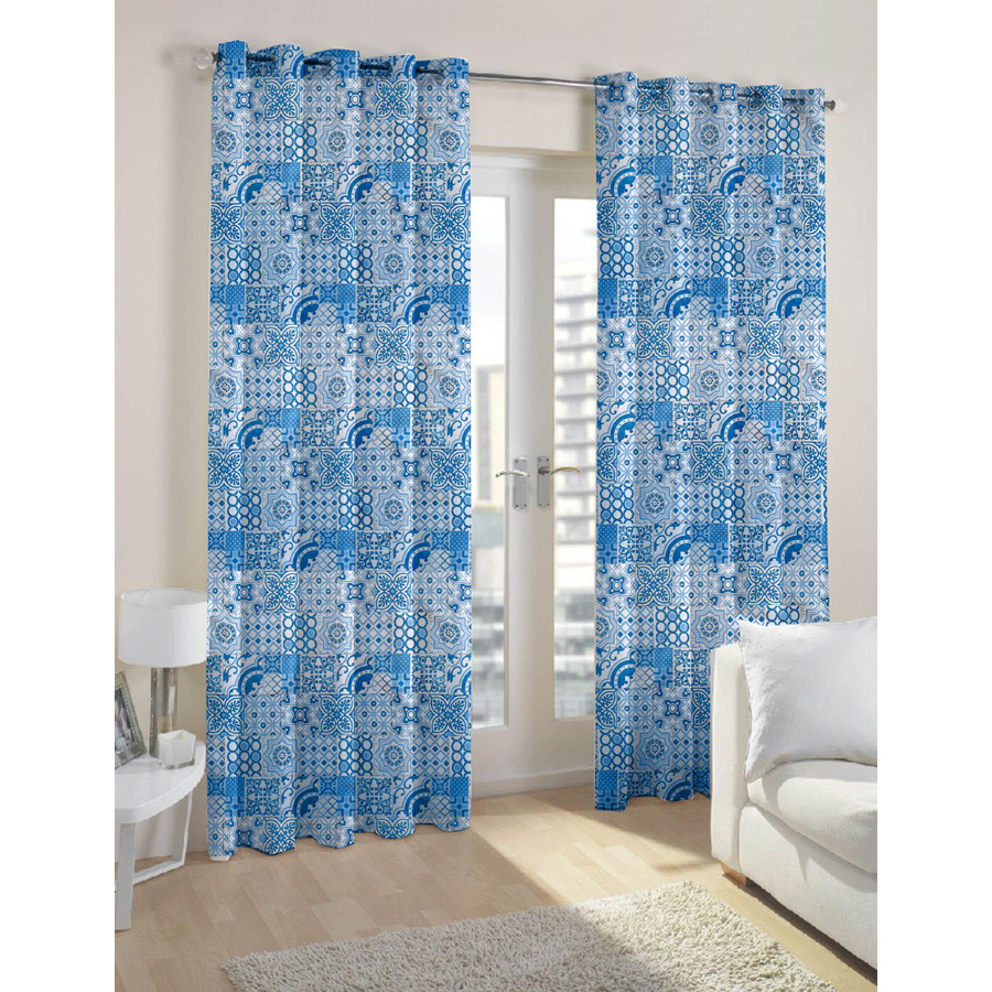 Έτοιμη Κουρτίνα με κρίκους (140x250) Newhome Alessio azul