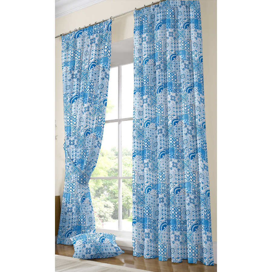 Έτοιμη Κουρτίνα με τρέσσα και δέστρα (200x250) Newhome Alessio azul