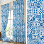 Έτοιμη Κουρτίνα με τρέσσα και δέστρα (137x250) Newhome Alessio azul