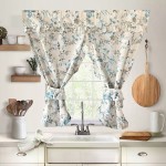 Έτοιμη κουρτίνα Κρουαζέ για Κουζίνα (130x120) NEWHOME Amara turquesa