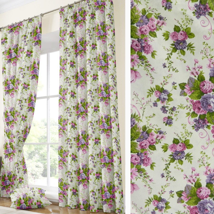 Έτοιμη Κουρτίνα με τρέσσα και δέστρα (137x250) Newhome Andrea Lila