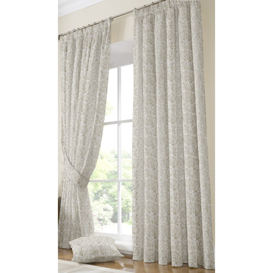 Έτοιμη Κουρτίνα με τρέσσα και δέστρα (200x250) Newhome Arabesco white