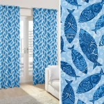 Έτοιμη Κουρτίνα με κρίκους (140x250) Newhome Bluefish Azul