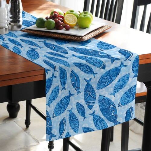 Τραβέρσα - Ράννερ για το τραπέζι (45x180) Newhome Bluefish Azul