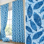 Έτοιμη Κουρτίνα με τρέσσα (137x250) Newhome Bluefish Azul