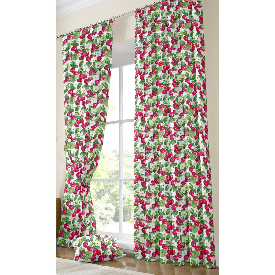 Έτοιμη Κουρτίνα με τρέσσα (200x250) Newhome Cerezas unico με κεράσια