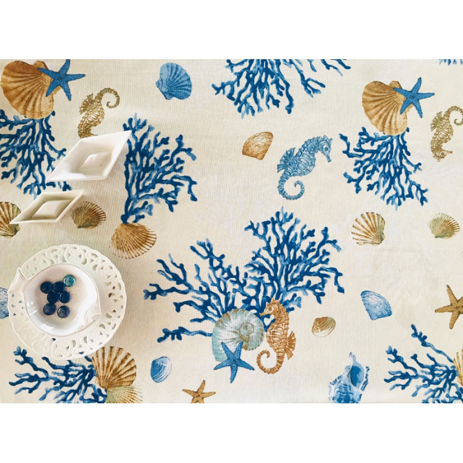 Τραπεζομάντηλο 8 ατόμων (135x220) Newhome Coralina Azul