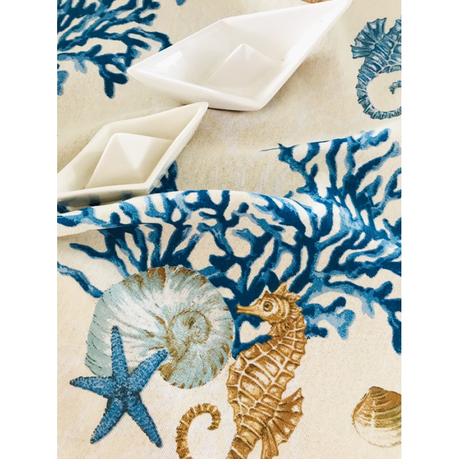 Τραπεζομάντηλο 8 ατόμων (135x220) Newhome Coralina Azul