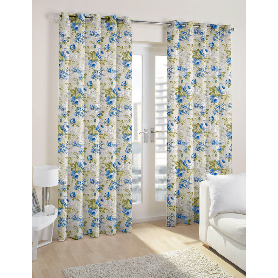 Έτοιμη Κουρτίνα με κρίκους (140x250) Newhome Dalia Azul