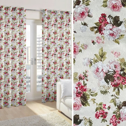 Έτοιμη Κουρτίνα με κρίκους (140x250) Newhome Eliana Coord Rosa