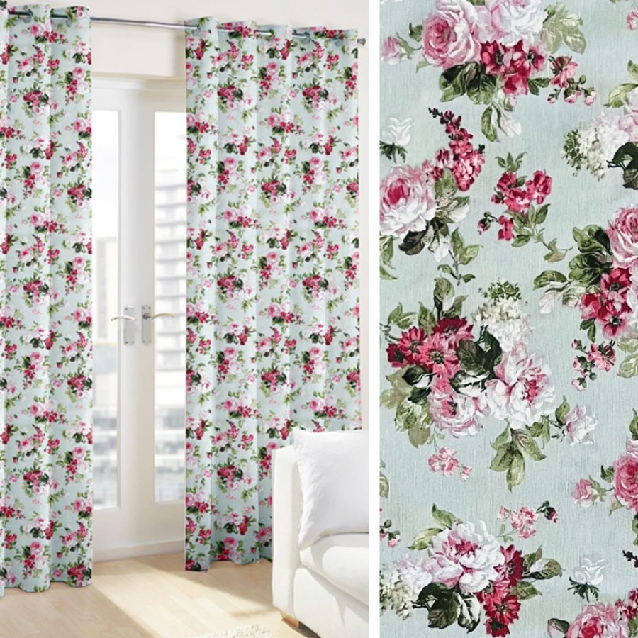 Έτοιμη Κουρτίνα με κρίκους (140x250) Newhome Eliana Coord Turquesa