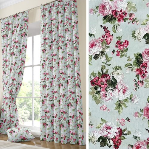 Έτοιμη Κουρτίνα με τρέσσα και δέστρα (200x250) Newhome Eliana Coord Turquesa