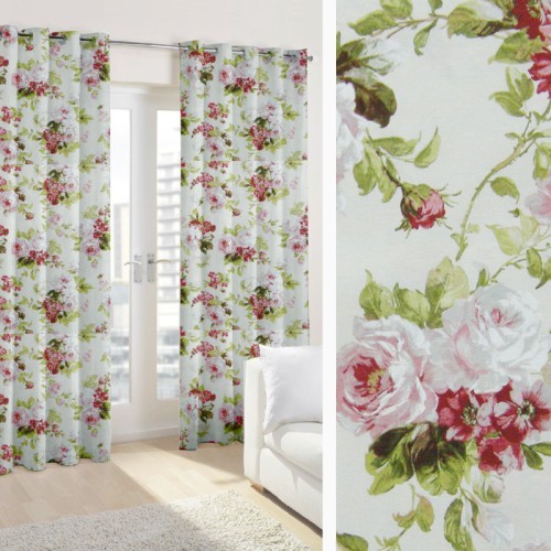 Έτοιμη Κουρτίνα με κρίκους (140x250) Newhome Eliana Rosa