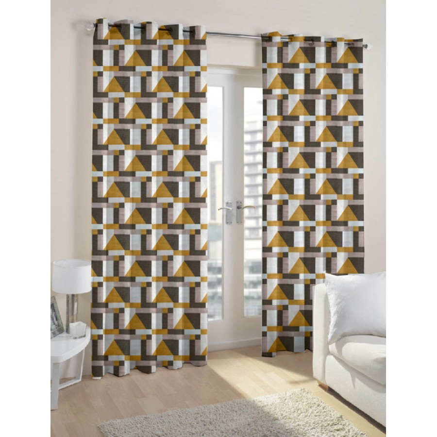 Έτοιμη Κουρτίνα με κρίκους (140x250) Newhome Geo Amarillo