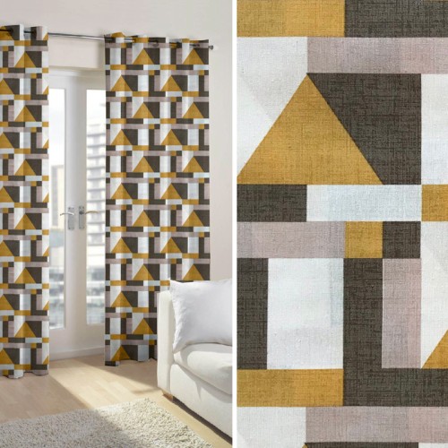 Έτοιμη Κουρτίνα με κρίκους (200x250) Newhome Geo Amarillo