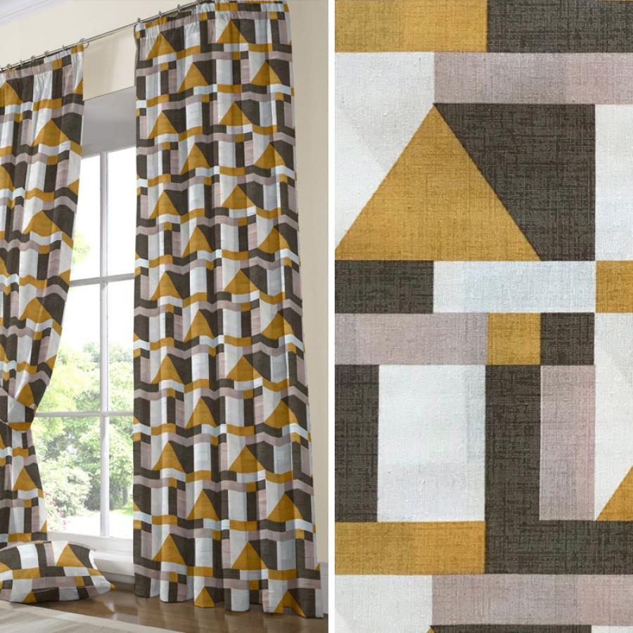 Έτοιμη Κουρτίνα με τρέσσα (200x250) Newhome Geo Amarillo