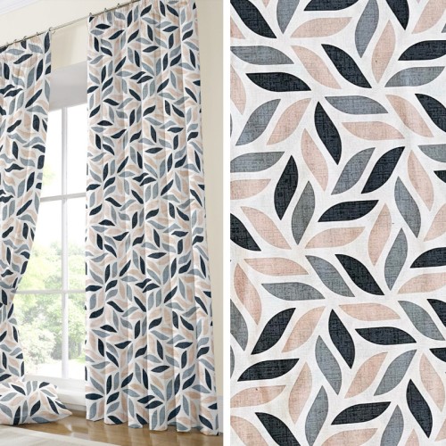 Έτοιμη Κουρτίνα με τρέσσα και δέστρα (137x250) Newhome Geo Coord Gris