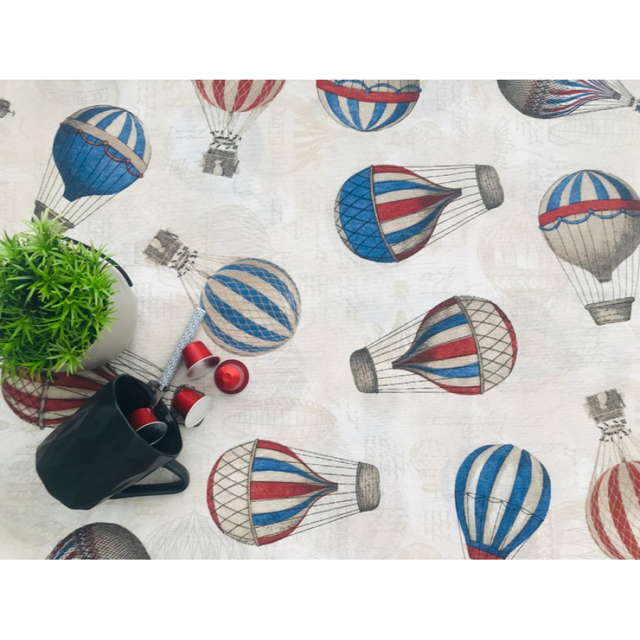 Ύφασμα με το μέτρο (Φ280) NEWHOME Globos Azul για κουρτίνες και κατασκευές