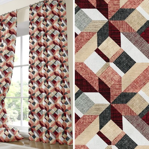 Έτοιμη Κουρτίνα με τρέσσα (200x250) Newhome Hasna Rojo