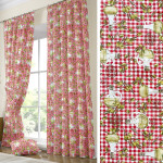 Έτοιμη Κουρτίνα με τρέσσα (137x250) Newhome Jaen rojo καρώ