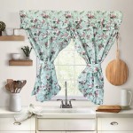 Έτοιμη κουρτίνα Κρουαζέ για Κουζίνα (130x120) NEWHOME Eliana Coord Turquesa