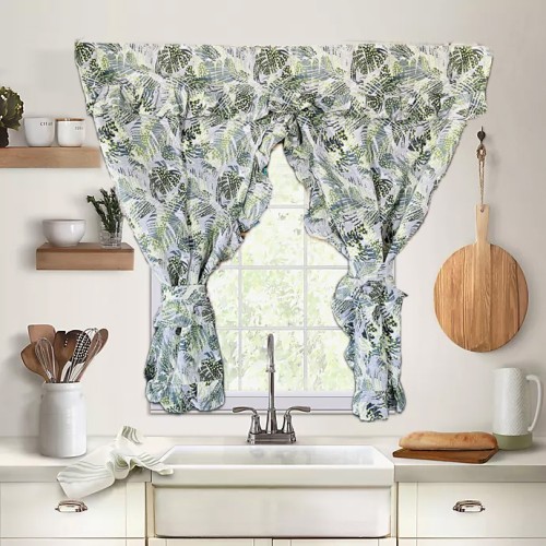 Έτοιμη κουρτίνα Κρουαζέ για Κουζίνα (130x120) NEWHOME Lola gris