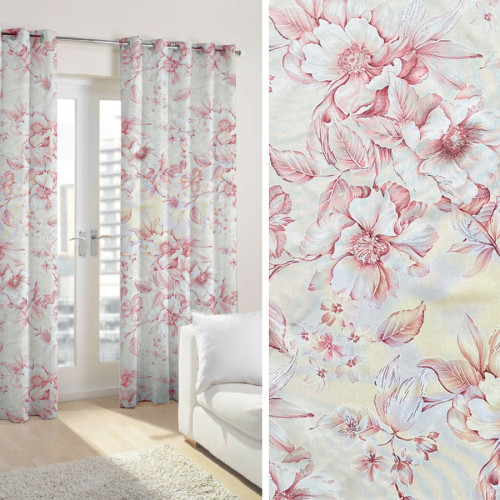 Έτοιμη Κουρτίνα με κρίκους (140x250) Newhome Loto Rosa