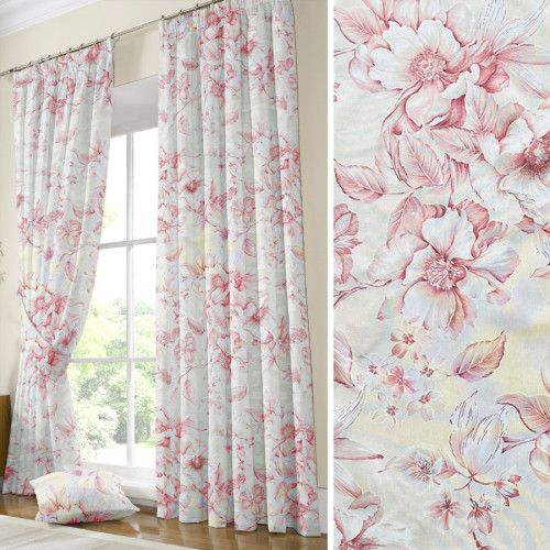 Έτοιμη Κουρτίνα με τρέσσα και δέστρα (200x250) Newhome Loto Rosa