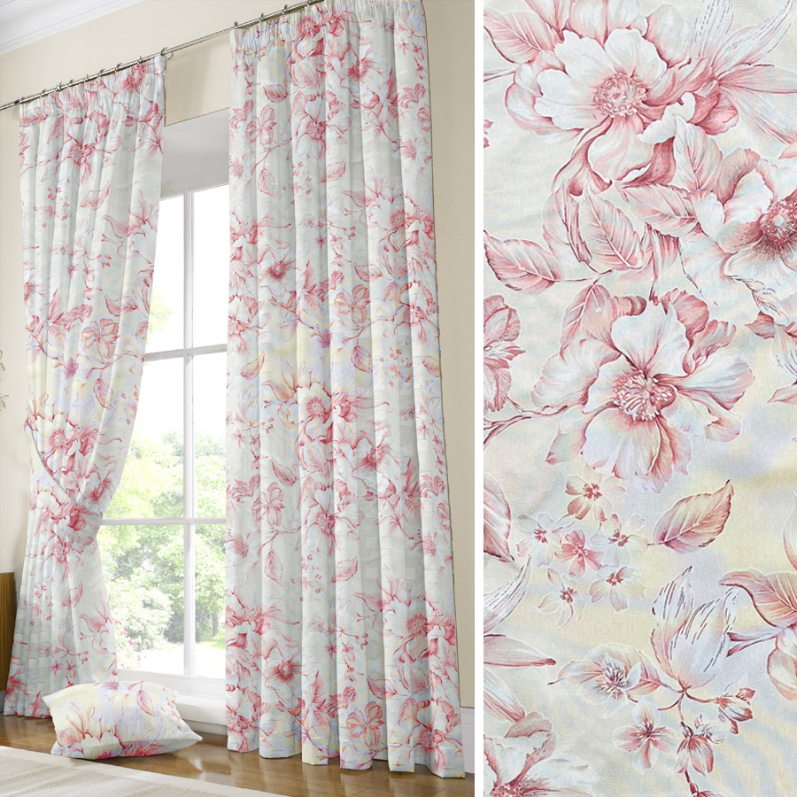 Έτοιμη Κουρτίνα με τρέσσα και δέστρα (200x250) Newhome Loto Rosa